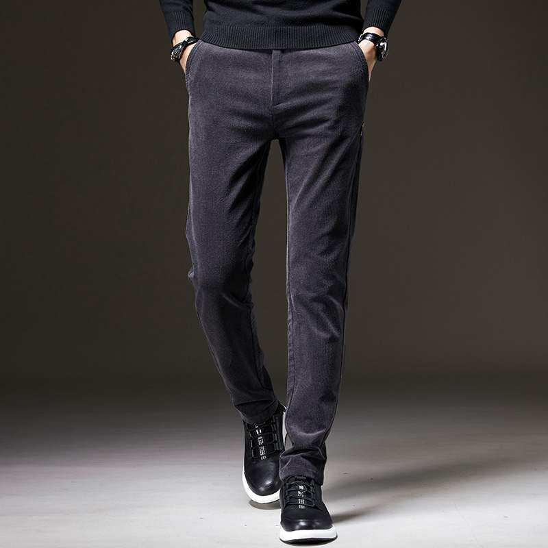 Light Core Suede Pants Men's Autumn Winter New Body Small Feet Casual Long Pants Men 100 Hitch Fashion Men's Suede Men's Pants