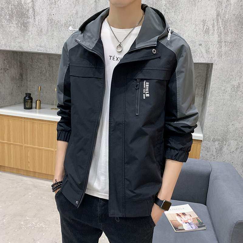 Men's jacket spring and autumn 2022 new Korean version trendy all-match fashion breathable work jacket men's casual tops