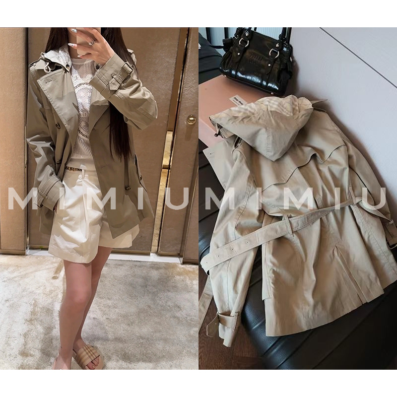 Yoululu Classic Plaid Patchwork Detachable Hooded Lightweight Waist-Cinching Trench Coat for Women 2026 Early Autumn New Mid-Length Jacket Yoululu Classic Plaid Patchwork Detachable Hooded Lightweight Waist-Cinching Trench Coat for Women 2026 Early Autumn New Mid-Length Jacket