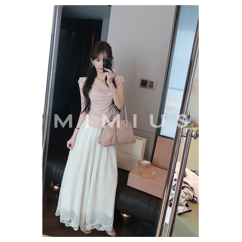 Yoululu High-End Design Elastic Waist Loose Slimming Wide-Leg Casual Pants for Women Summer Straight Thin Long Trousers Yoululu High-End Design Elastic Waist Loose Slimming Wide-Leg Casual Pants for Women Summer Straight Thin Long Trousers