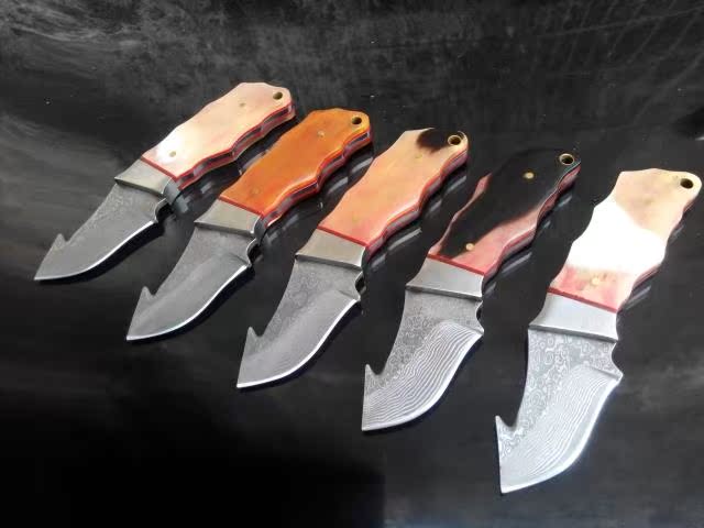 Damascus thép dao phiên bản hướng dẫn - hoa nhỏ bò thẳng dao quân đội Thụy Sĩ dao ngoài trời bộ sưu tập quà tặng dao trái cây dao các loại dao làm bếp