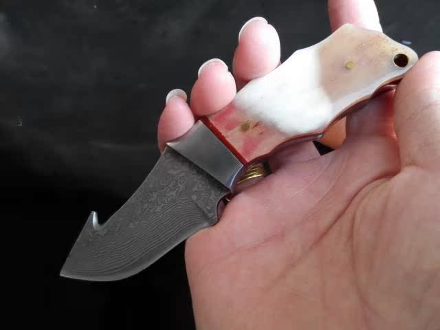 Damascus thép dao phiên bản hướng dẫn - hoa nhỏ bò thẳng dao quân đội Thụy Sĩ dao ngoài trời bộ sưu tập quà tặng dao trái cây dao các loại dao làm bếp