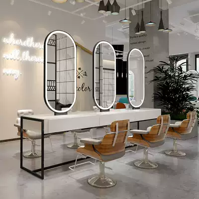 Net red light luxury perm dyeing hair cutting mirror table hairdressing shop mirror shop cabinet integrated hair salon special double-sided tide