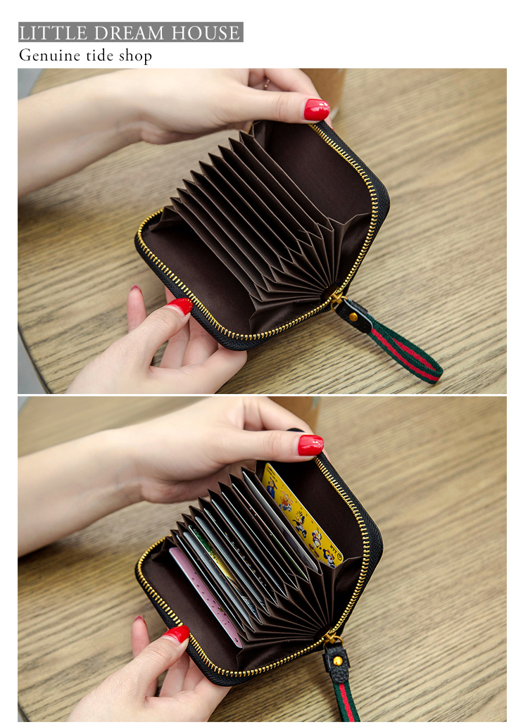 2019 mới gói thẻ khóa kéo châu Âu và Mỹ Gói thẻ đa nữ của phụ nữ thẻ accordion đồng xu nhỏ bộ thẻ ví - Chủ thẻ ví nam pedro