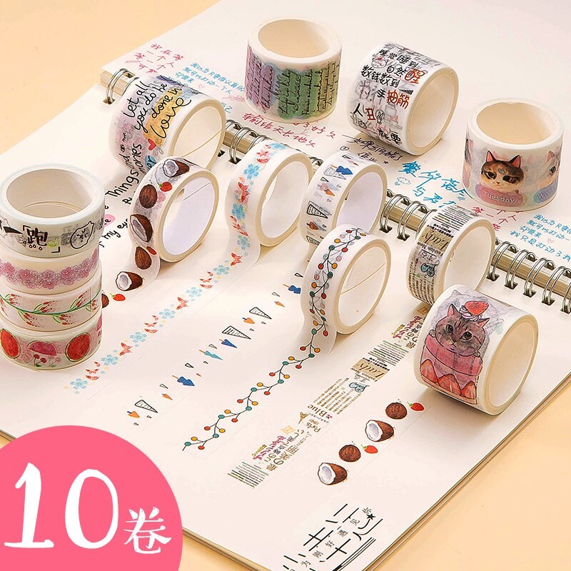 Nice adhesive tape little fresh and beautiful children adhesive tapes Cartoon Colour students transparent with pattern adhesive tape