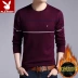 Áo len cổ lọ Playboy nam cổ tròn cộng với nhung dày mùa đông đan áo len cashmere thanh niên áo len nam áo len nam trung tuổi Áo len Cashmere