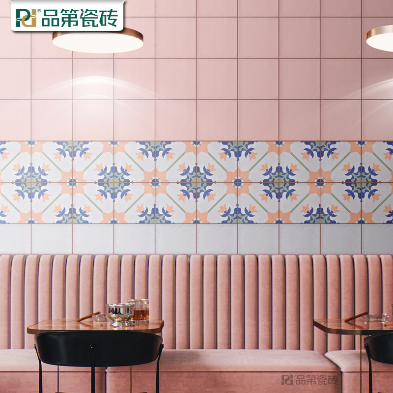 Total Porcelain Nordic Pink Matt Makeup Room Flower Brick Minimalist Bathroom Kitchen Wall Brick Balcony Bathroom Mosaic