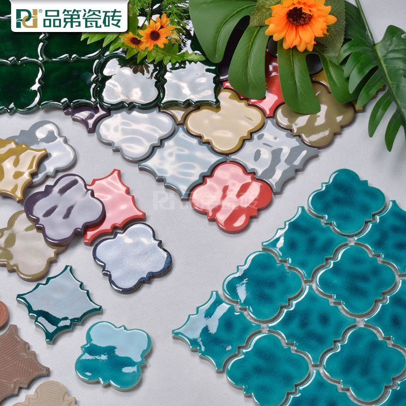 Nordic Ceramic Mosaic Magnetic Brick Background Wall Ice Cracking Kitchen Wall Brick Green Blue Makeup Room Bathroom Balcony Toilet