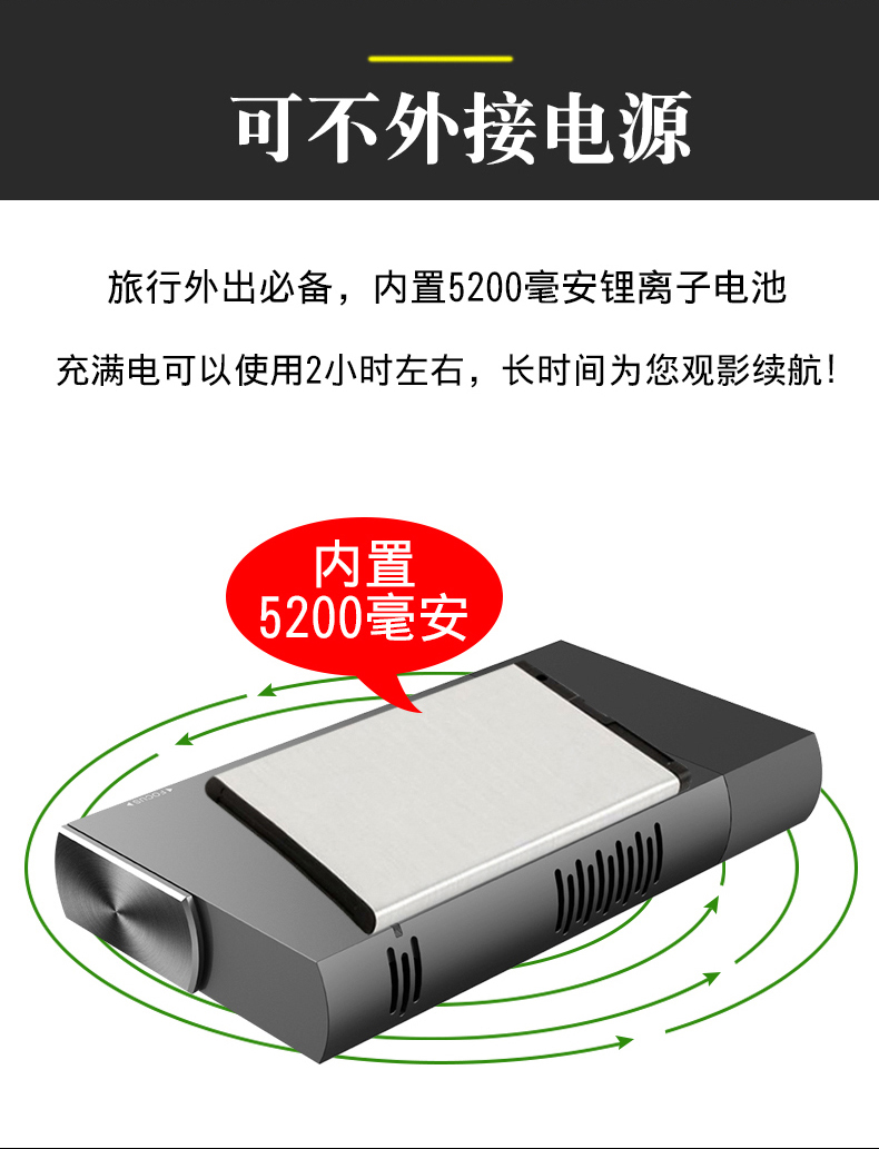 Le Jiada S1 máy chiếu điện thoại di động HD mini 3D máy chiếu di động 1080p điện thoại di động không dây mini rạp hát tại nhà phòng ngủ ký túc xá Apple Android không có TV màn hình - Máy chiếu