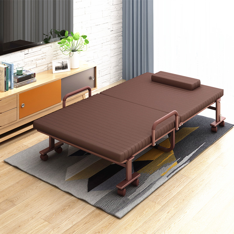 Oletmann Brown Cushion 45CM Plus High Folding Bed Single Double Office Afternoon Nap Hotel Plus Bed