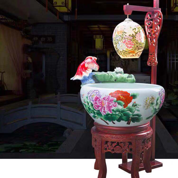 Jingdezhen's new circulating filtration oxygenation goldfish tank large koi tank living room office decoration