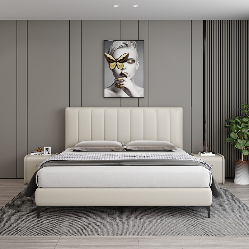 Wash-free technology cloth bed Lightly luxury modern minimalist cloth bed double bedroom master bedroom terrace extremely simple cloth bed