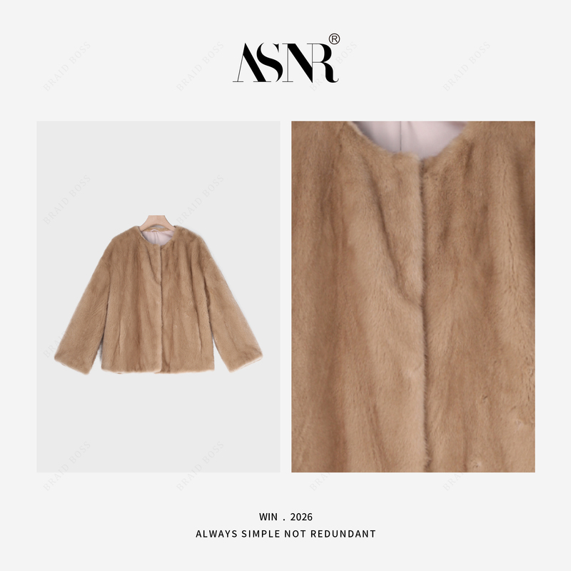 Braid｜Auction House Selection: Danish Imported Velvet Mink Round-Neck Fur Coat【Length 64】