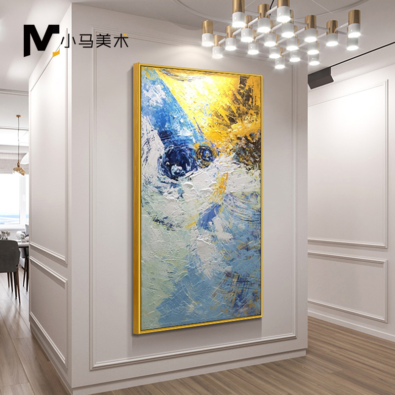 純手描きの油絵 抽象 ロータス 廊下壁画 玄関飾り 応接間掛画7