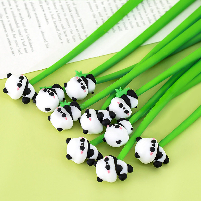 Panda Shake Shape Gel Pen High-Quality Cartoon Black Cute Silicone Signature Pen Children's Prize Small Gift