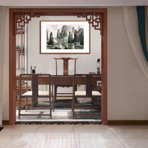 Palaeolithic solid wood baking lacquered door cover line door frame double pack wood carving imitation ancient decoration living-room balcony aisle door New Chinese