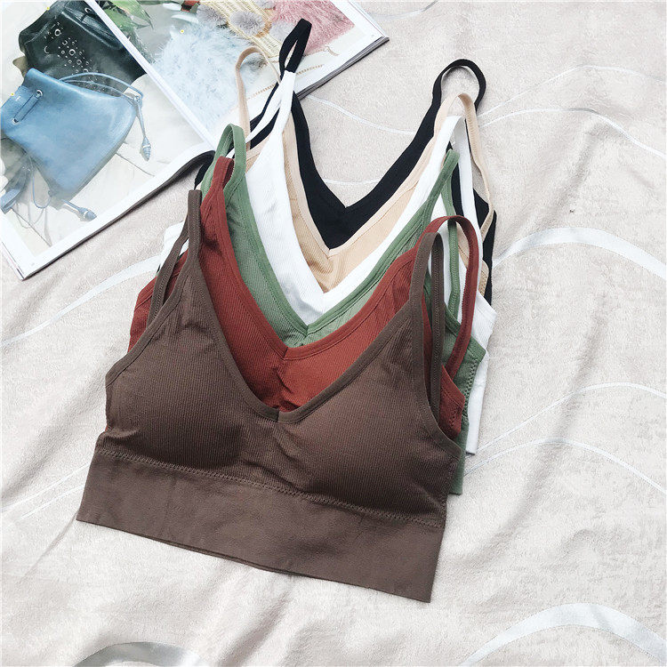 Beauty Back Harness Large U Type Dew Back Underwear Woman no steel ring Xia student fine band Wrap Breast bra with breast coated bottom