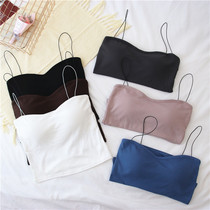 Small belt black careful machine sling vest female summer wear slim short bottom backless