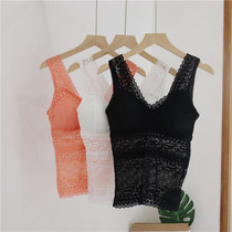 New womens fashion lace halter shirt Women spring and summer short vest slim slim base shirt top