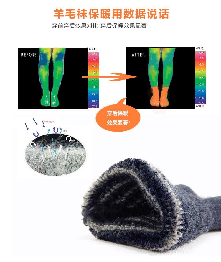 Mùa đông siêu dày nam vớ cotton vớ vớ ấm cashmere vớ mùa đông Khăn bông vớ vớ len dày nam cộng với nhung tất dài đến đầu gối