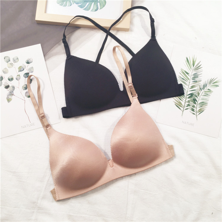 Minimalist adolescent girl's scarring short piece of body blouse blouse underwear free of steel ring coalestations bra black wrap chest lap slim fit