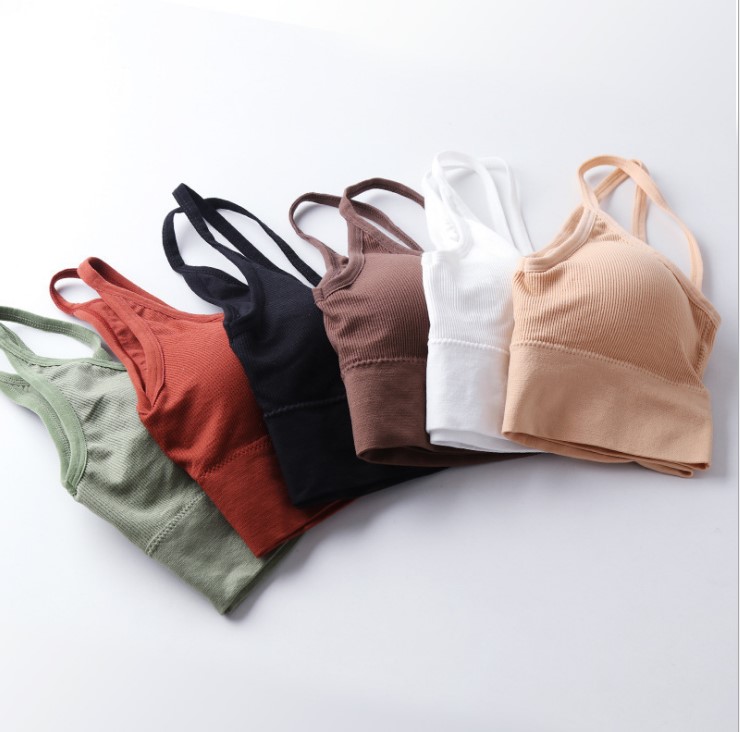 Fabed Bralette Large U Beauty Back Bra Student Spring Summer Holiday Wind Pure Color Harnesses Large Open Back Smear Vest