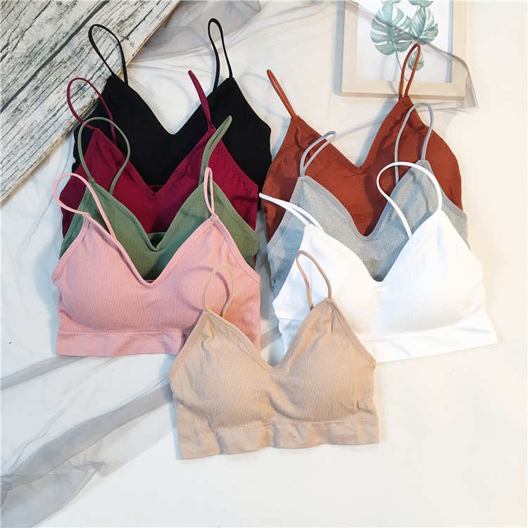 Beauty Back Underwear Women No Steel Ring Bra Students High School Teenage Girls Coalless Wrap Bra Strap Vest Summer Thin
