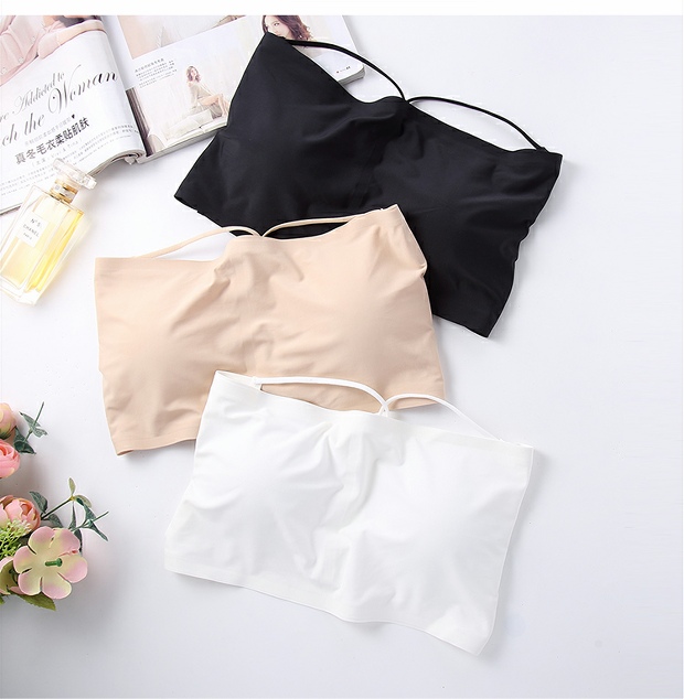 Áo quây lụa băng áo ngực không có dây đai vô hình ngực ống ngực chống ánh sáng đáy áo ngực không có dây miếng dán ngực