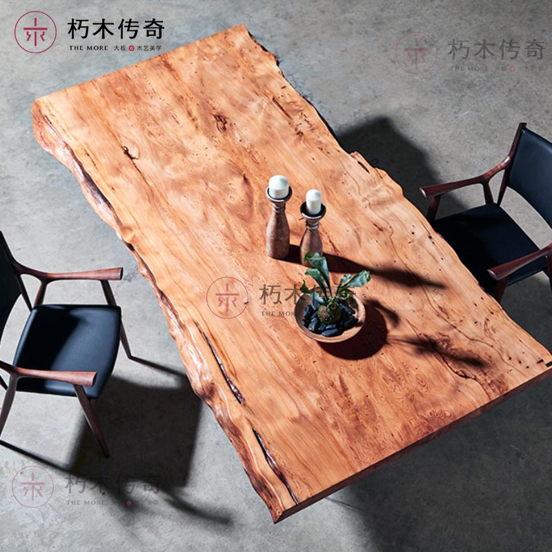 Plain wood color solid wood large board tea table Tea Board tea table walnut table office whole table desk desk thin double spell