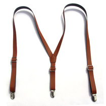 Non-elastic suspenders suspenders unisex retro belt British style suspenders suspenders suspender clip space leather suspenders