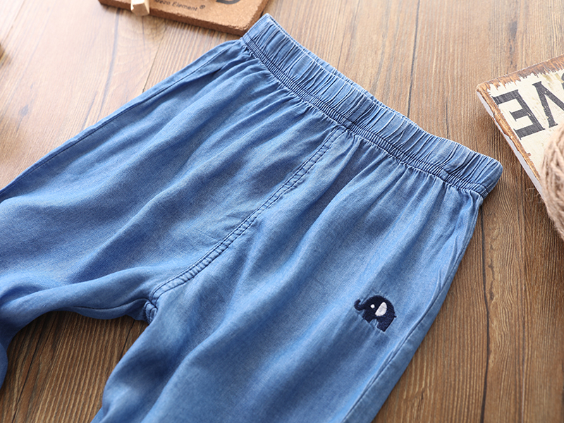 Virby gấu 2018 mùa hè trai cắt quần trẻ em ngày lụa bông denim quần short cậu bé lớn lỏng quần mỏng