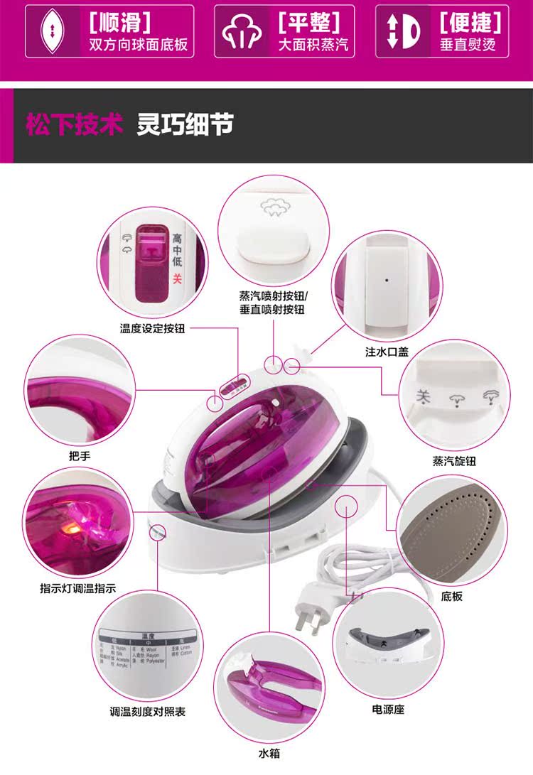 bàn ủi hơi nước cầm tay điện máy xanh Bàn ủi ủi gia đình của hãng ủi sắt NI-WL30 Bàn ủi điện không dây hơi lớn cầm tay nhỏ nóng - Điện sắt bàn ủi khô