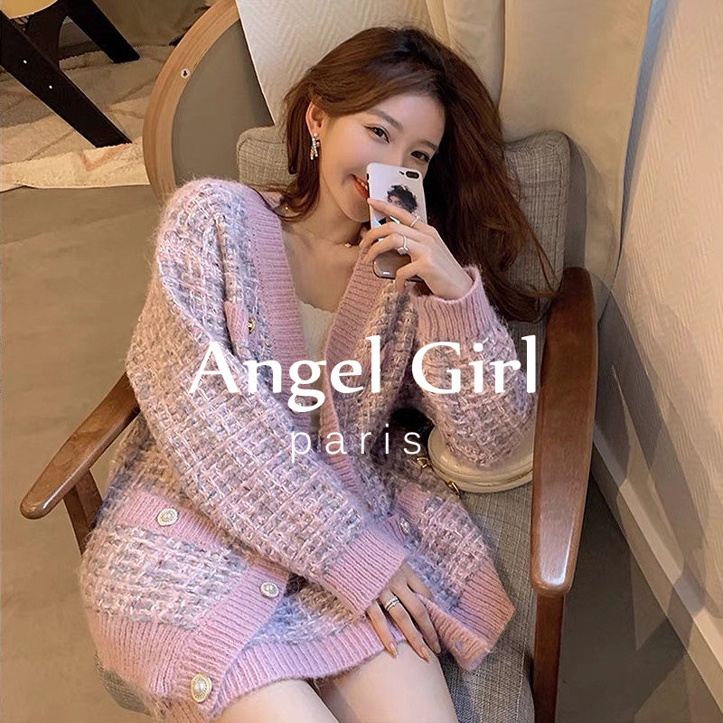 Sandro Mike◆ 2022 New Korean Style Xiao Chan Style Elegant Knit Cardigan Coat Loose Skirt Two-piece Set