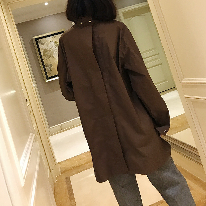 Viimas ■ Spot spot design sensation lace collar retro pure color display slim shirt long sleeve blouse woman