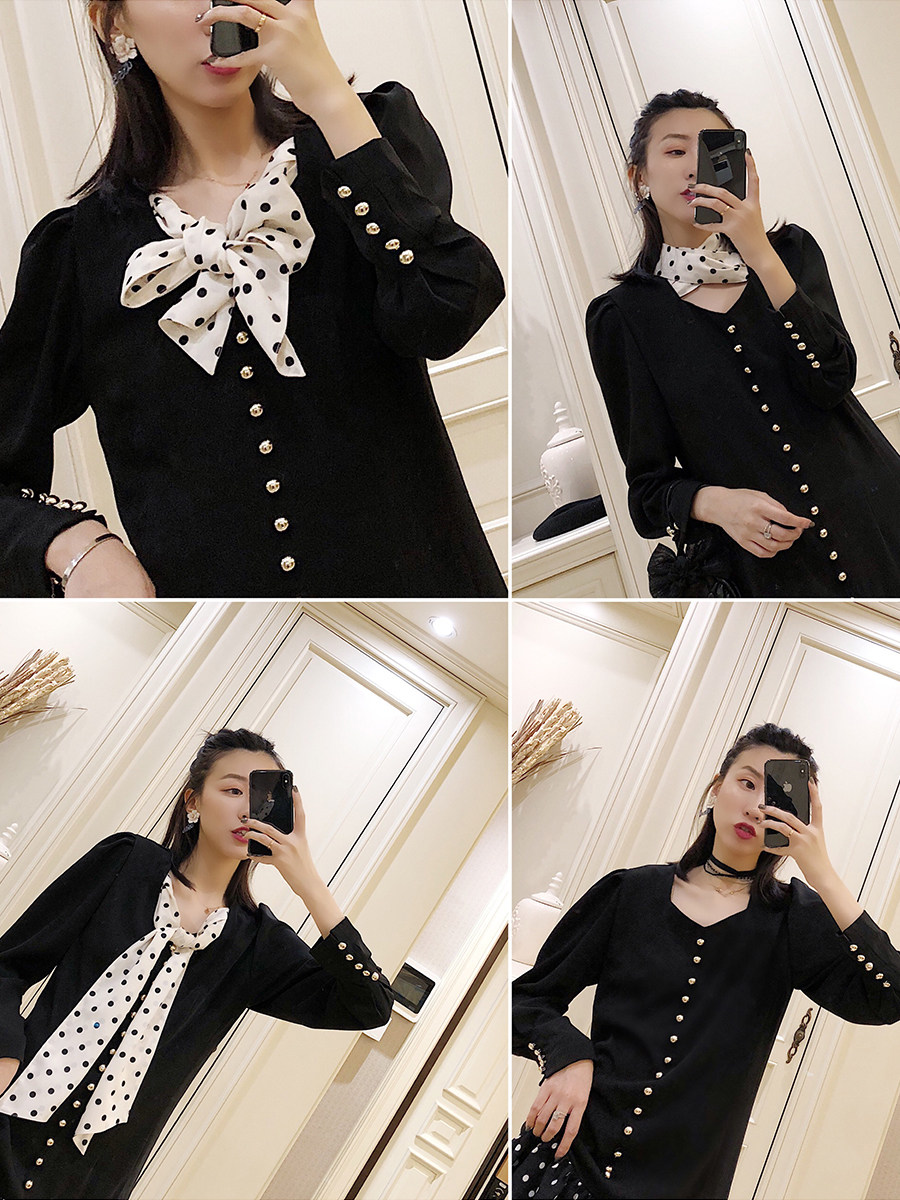 Viimas ■ Spot private clothing Recommended 4ways styling Removable collar design Retro wind dress
