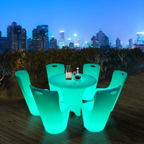 Outdoor table and chair courtyard open water-proof sun-proof balcony leisure bar three pieces of suite combined glowing tea table