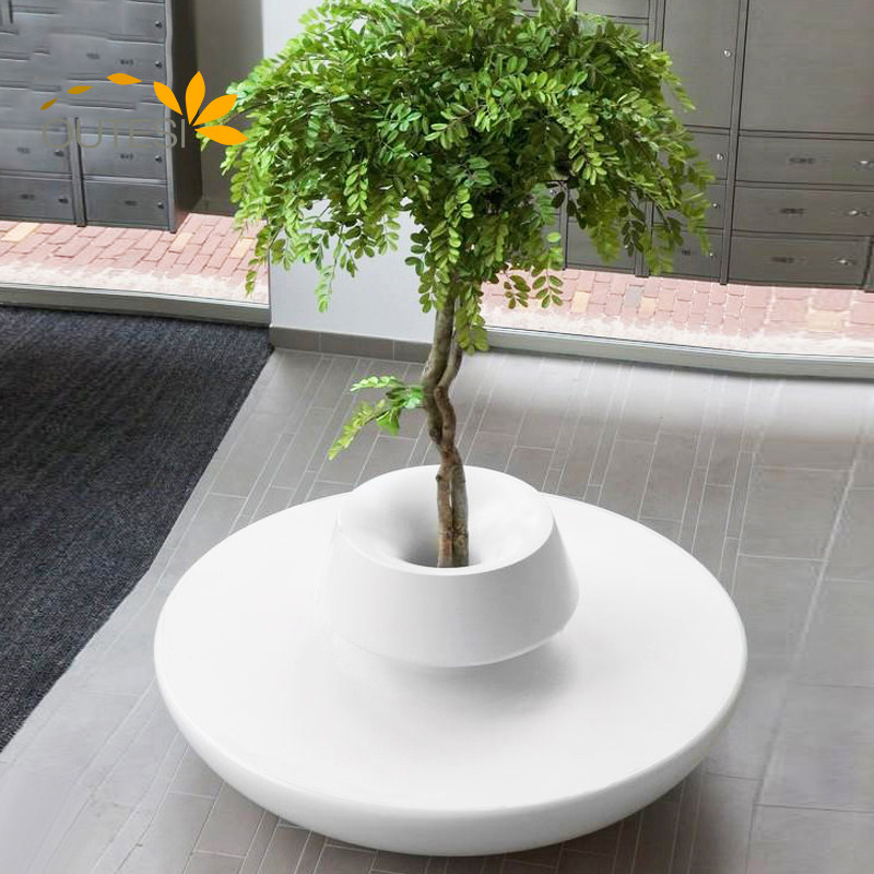 Outdoor Fibreglass Tree Pool Round Chair Mall Leisure Chair Commercial Piazza Lounge Chair Public Area Creative Chair