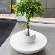 Outdoor GRP Tree Pool Round Seat Mall Leisure Chair Commercial Piazza Lounge Chair Public Area Creative Chair