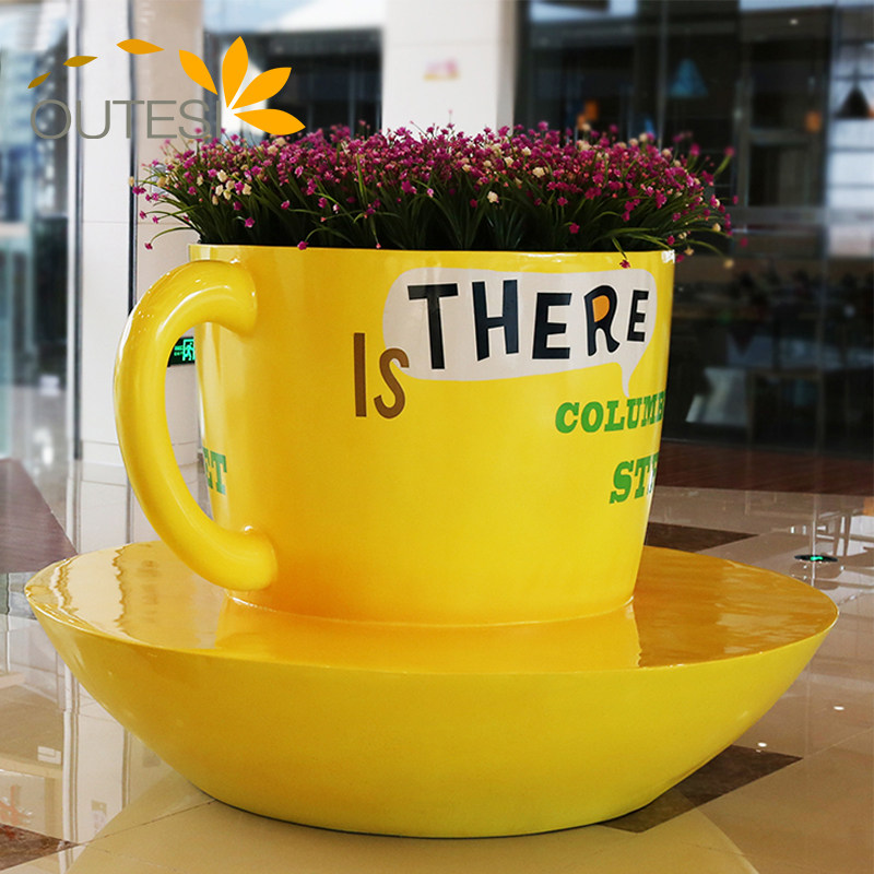 Creative Glass Fiber Casual Chair Mall Coffee Cup Flower Pot seat Jane about tea cup Chair Commercial beauty Chen Lounge Chair