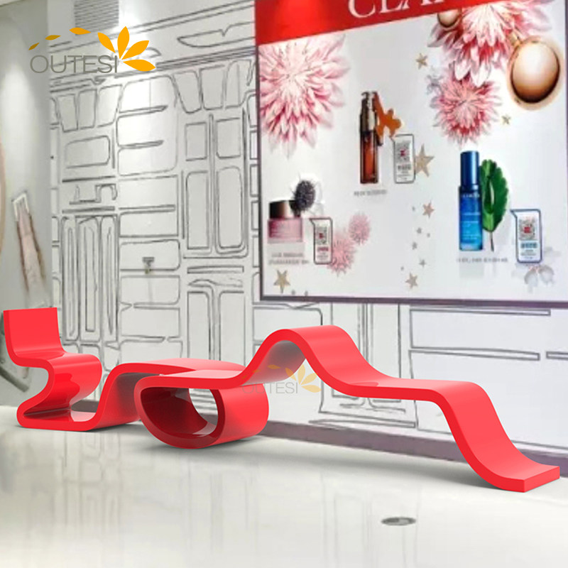 Glass fiber floating with seat mall Casual Chair Commercial Piazza Benches Brief Fashion Outdoor Multiperson Lounge Chairs