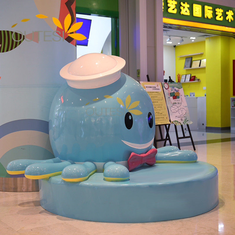 Glass Fiber Seat Octopus Bidet Bench Mall Casual Chair Creative Cartoon Animal Rest Chair Public Area Beauty Chen Chair