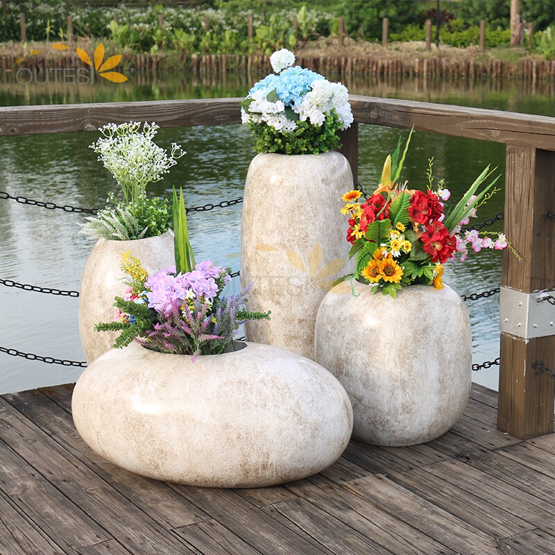 Glass Fiber Flower Pot Combination Customized sample plate Room Vase Hotel Creative Florator Decoration Commercial Beauty Chen Vases