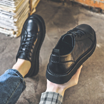 Mens shoes 2021 new summer Korean version of the dress round head Joker tide men small leather shoes British business retro shoes men