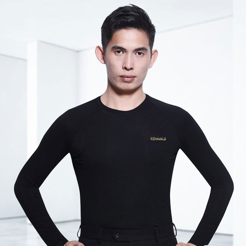 Dampolo Fall Men Long-sleeved Latin Dance Costume National Standard Dance Costume Modern Dance Training Costume Dance