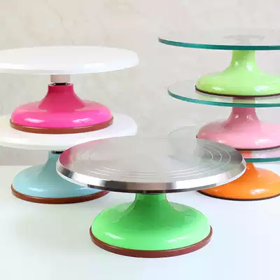 Flower mounting table Cake turntable turntable Household glass aluminum alloy stainless steel material baking tools 10 12 inches