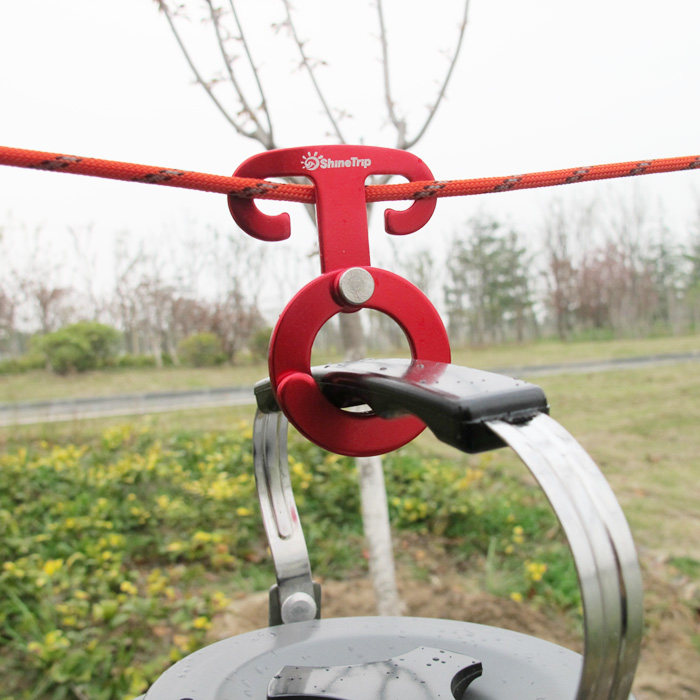 Aluminum alloy New Quick hanging wild Camp Wind rope hanging buckle Self-locking hook Round automatic Hop-on-the-fit Sub-O-type buckle