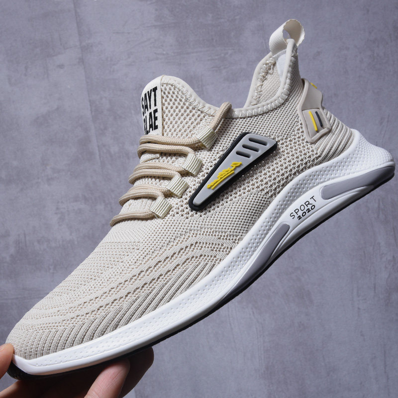 Men's shoes 2023 new summer breathable flying mesh shoes men's casual thin section soft bottom sports shoes men's trendy shoes