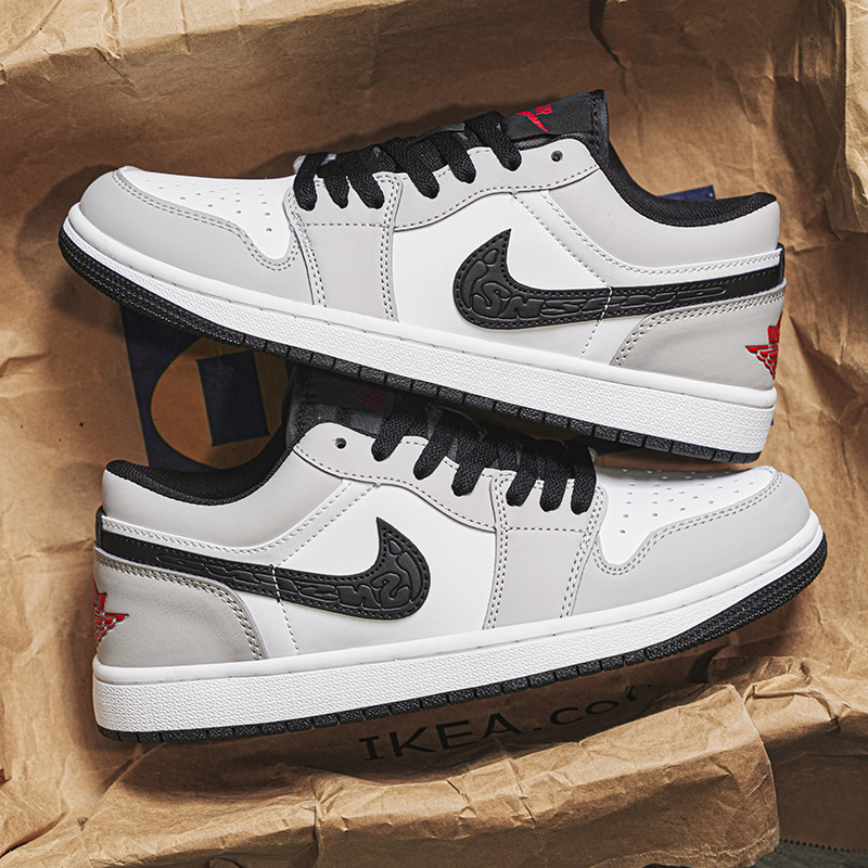 Aj Men's Shoes Genuine Official Website Smoke Gray Reverse Hook Sneakers Putian Aj1 Low-Top Casual Shoes Summer Breathable Versatile Women's Shoes