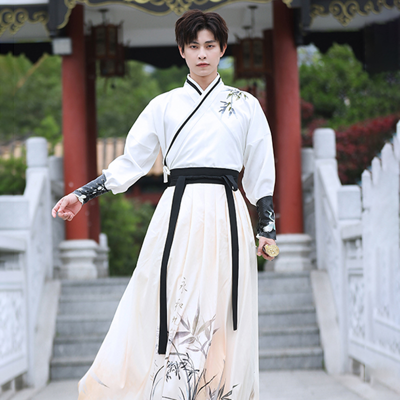 Authentic Original Commuter-Style Handsome Adult Improved Hanfu in Song Dynasty and Tang Dynasty Style Men's Ancient Costume Wei and Jin Dynasty Style Team Performance Costume