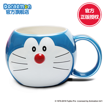 Ai Ying authorized Doraemon water cup Blue mug Ceramic modeling cup Cartoon peripheral expression cup cup